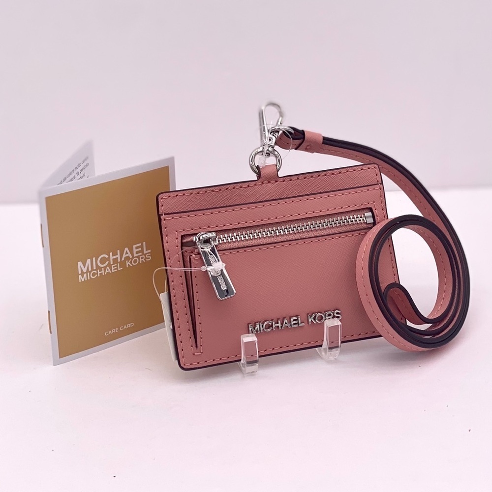 Michael Kors Pink Card Holder with Lanyard